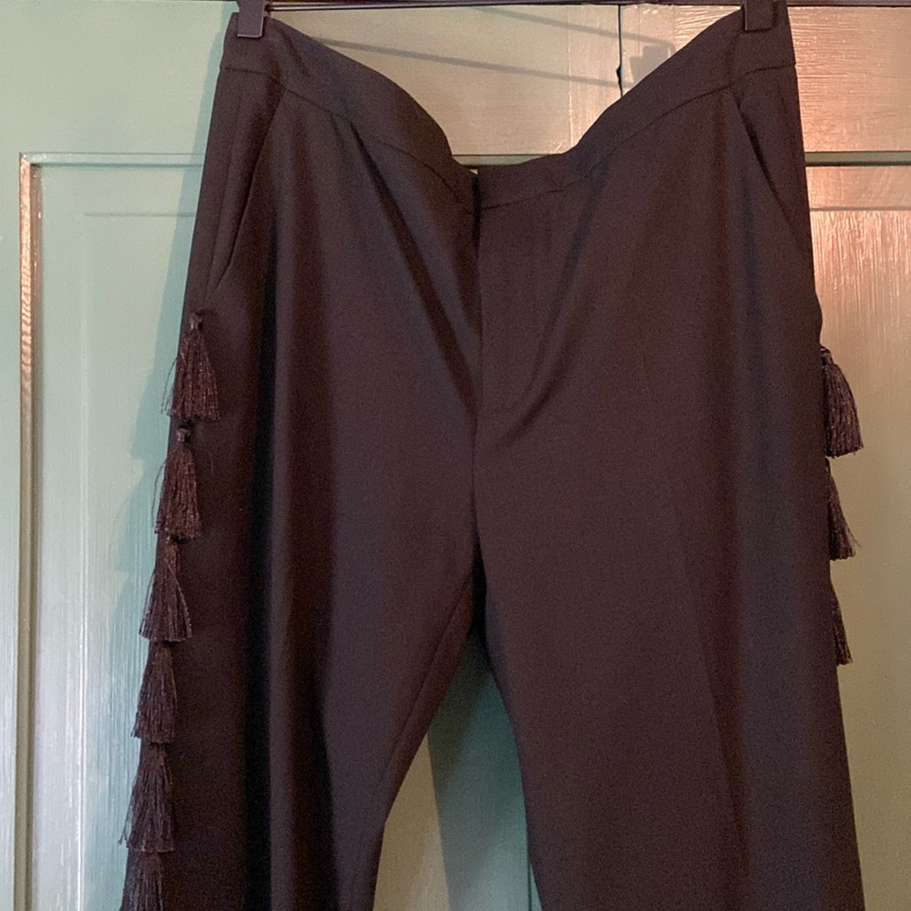 Zara Black Tassel Side Detail Trousers